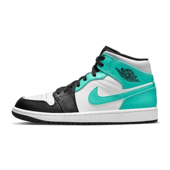 554724-132 AJ1中帮 黑白绿-莆田鞋