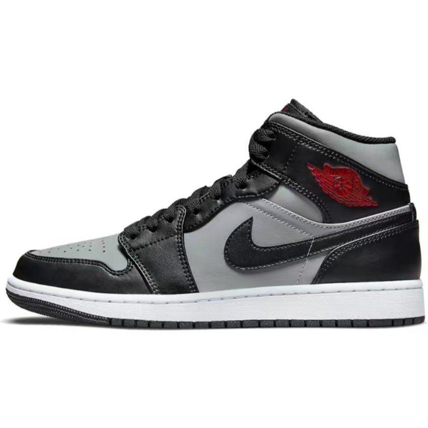 554724-096 AJ1 中帮 黑灰红-莆田鞋