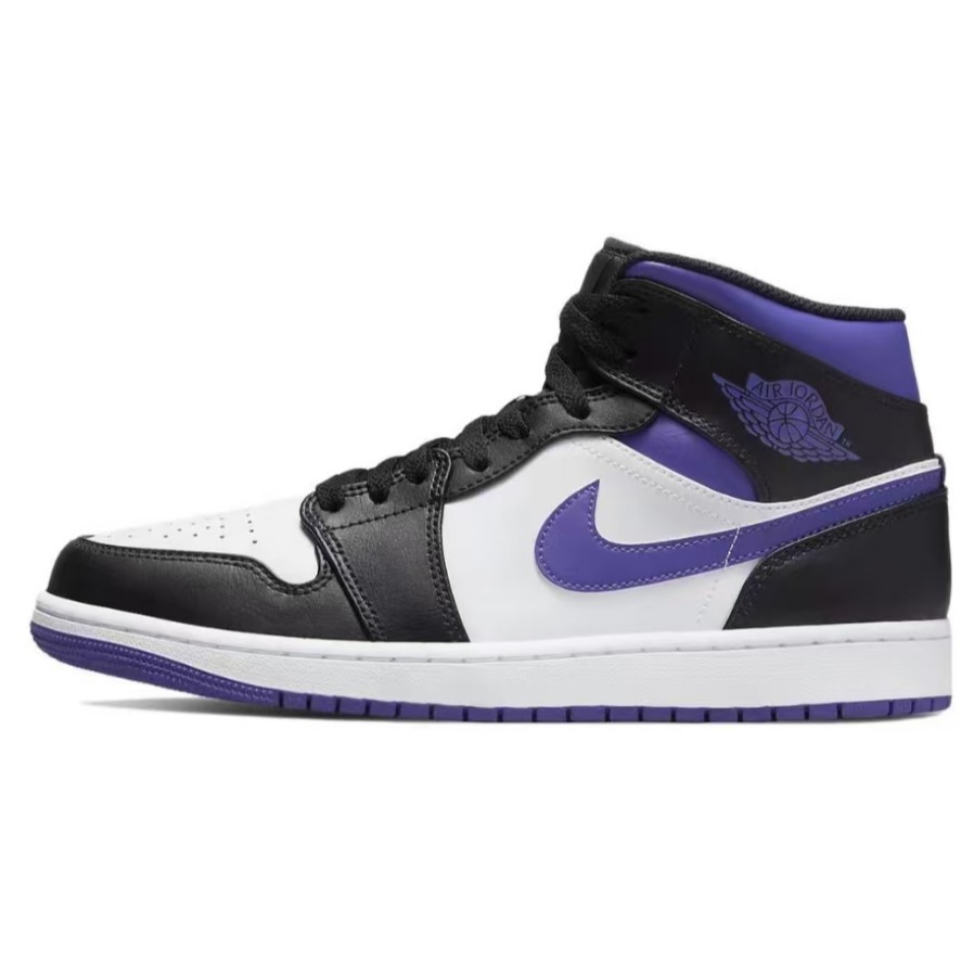 554724-095 AJ1 中帮 黑白紫-莆田鞋