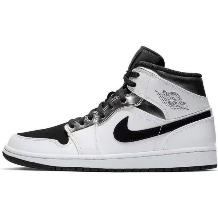 554724-121 AJ1 中帮 黑白银-莆田鞋