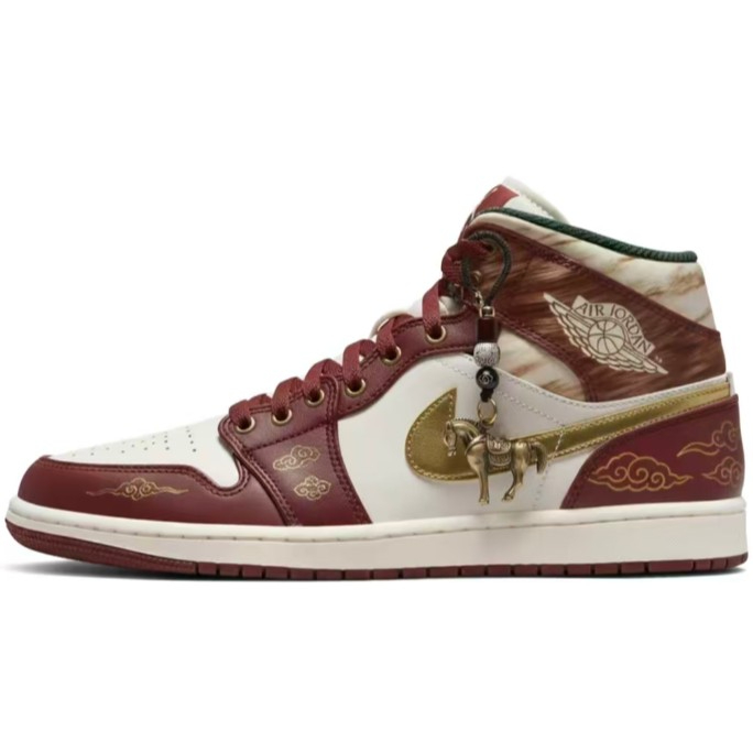 DQ8426-105(Team拾捌-赤金瑞马) AJ1中帮/马年限定-莆田鞋
