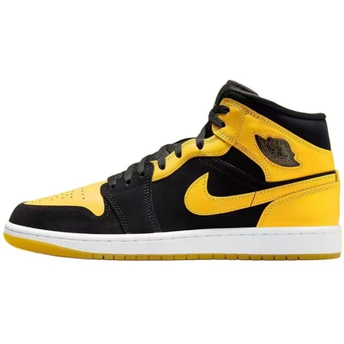 HJ6654-071 AJ1中帮/黑黄-莆田鞋