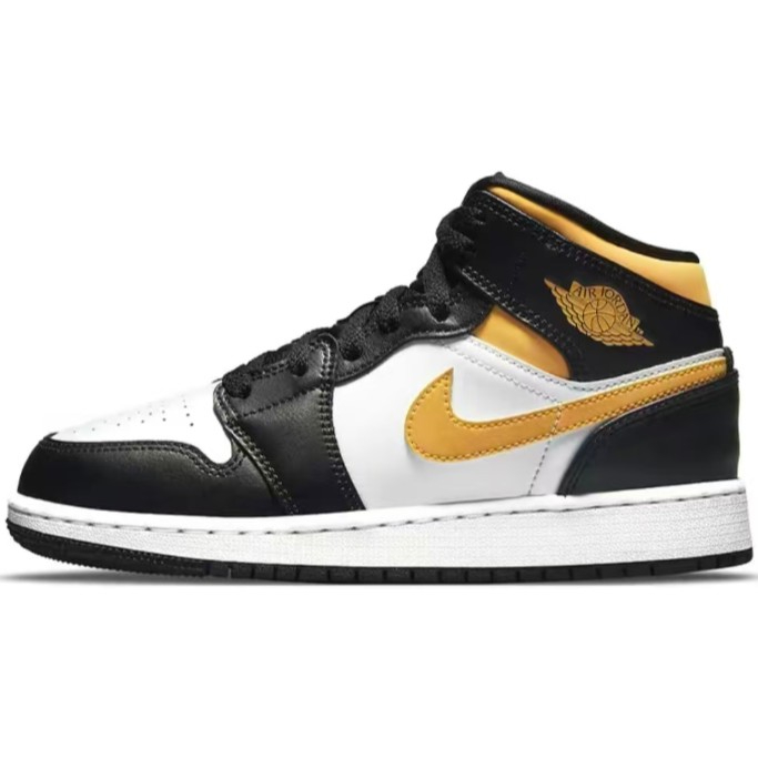 554725-177 AJ1中帮/黑白金-莆田鞋