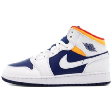 554725-131 AJ1中帮 白藏蓝橙-莆田鞋