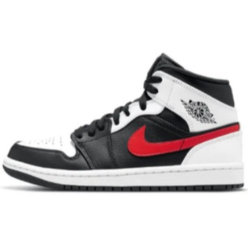 554724-075 AJ1中帮 黑白红-莆田鞋