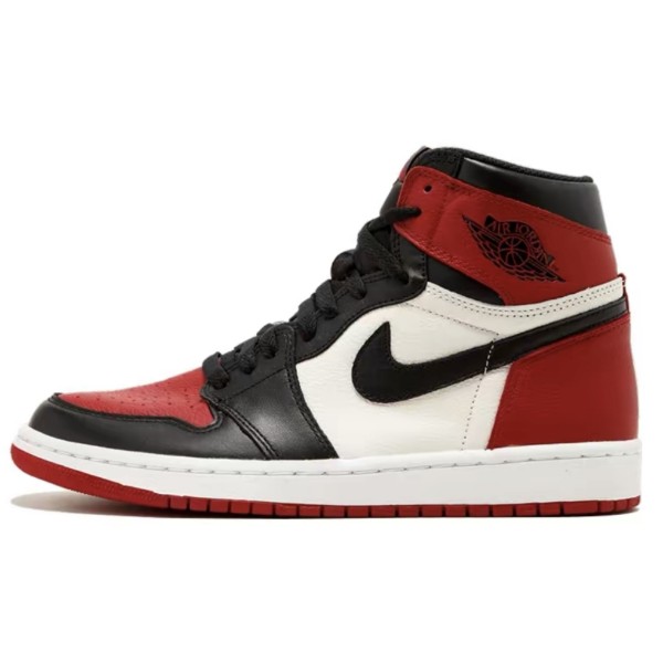555088-610 AJ1高帮 黑红脚趾-莆田鞋