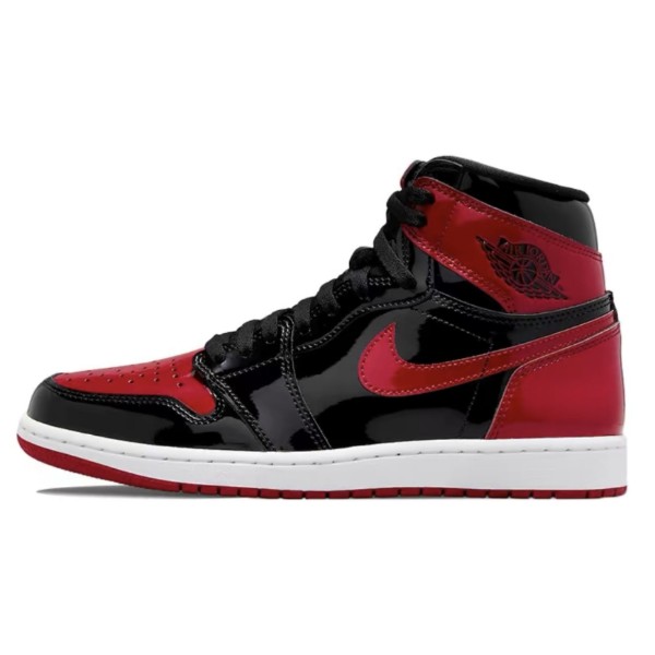 555088-063 AJ1高帮 黑红禁穿漆皮-莆田鞋