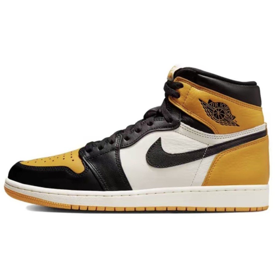 555088-711 AJ1高帮 黑黄脚趾-莆田鞋